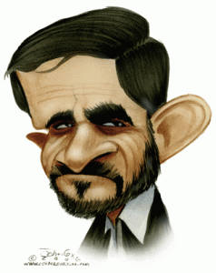 An artist's rendering of Mahmoud Ahmadinejad. Hopefully the illustrator will not be stoned to death.