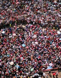 Protesters in Tahrir Square.